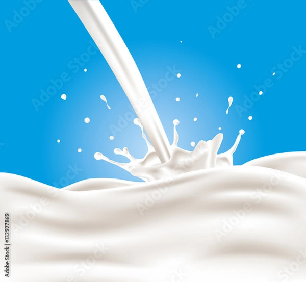 Obraz A splash of milk. Vector illustration.