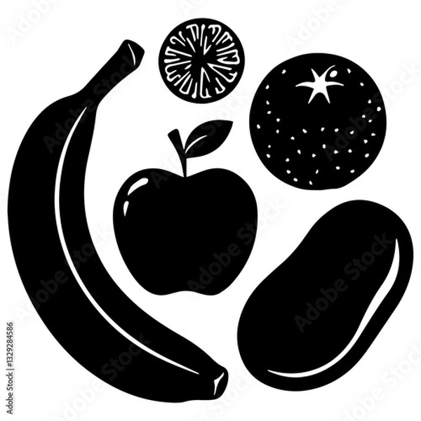 Obraz Fruits vector icon.