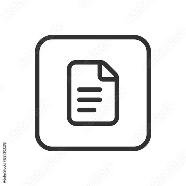 Fototapeta Text Document File Icon - Modern Simple Flat Vector for Web and Mobile