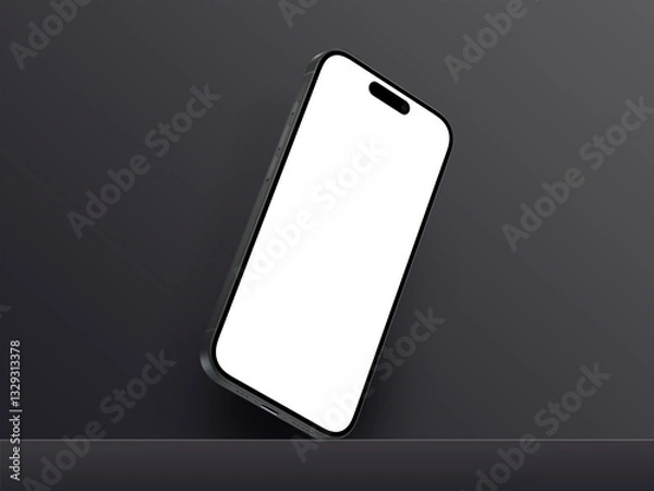 Obraz High quality realistic 3d render smartphone App promo ui ux screen mockup with transparent PNG