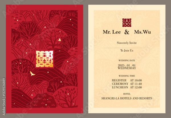 Obraz chinese wedding invitation card
