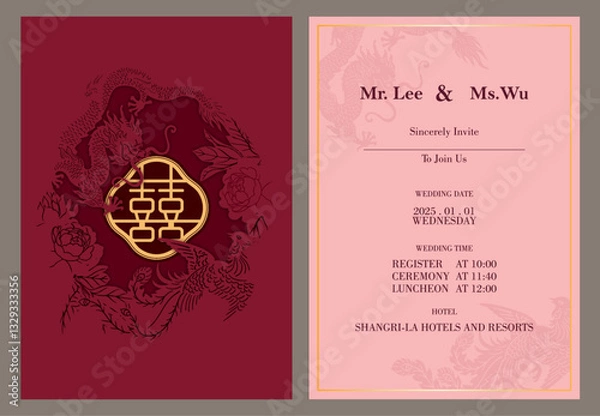 Obraz chinese wedding invitation card