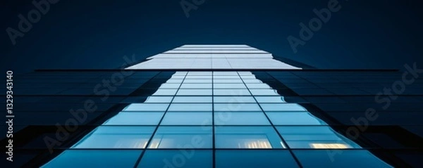 Fototapeta A modern building structure viewed from a low angle perspective