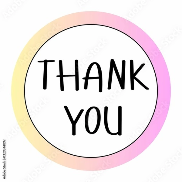 Fototapeta Thank You Minimalist Typography with Gradient Circle