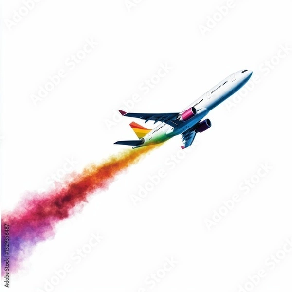 Fototapeta Rainbow Pride Airplane Soaring