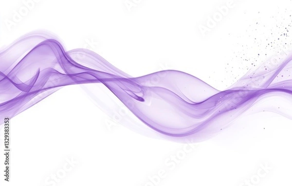 Fototapeta Flowing Purple Wave Abstract Illustration on White Background for Modern Design