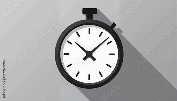 Fototapeta Simplistic world clock icon illustration on gradient background, design clarity