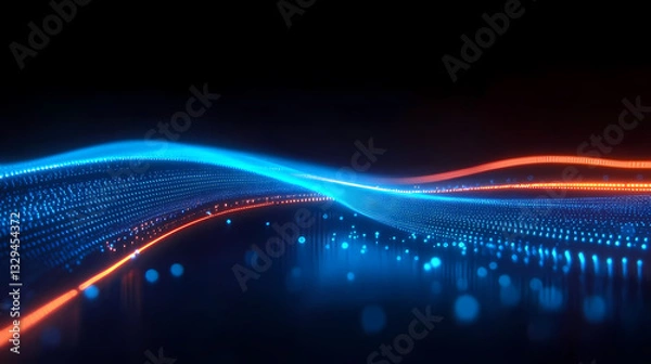 Obraz Blue and Orange Abstract Waves