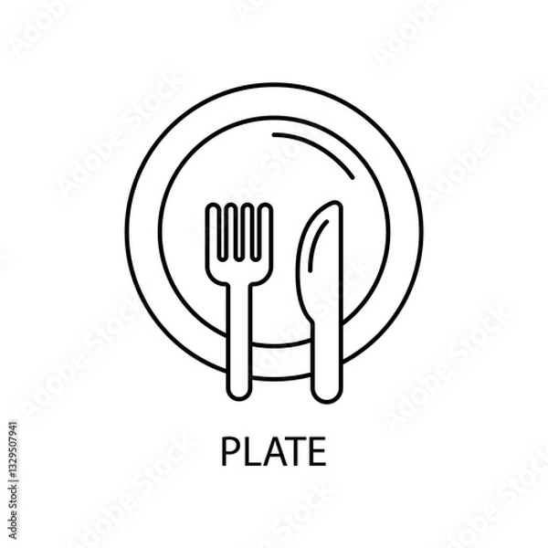 Fototapeta plate icons  symbol vector elements for infographic web