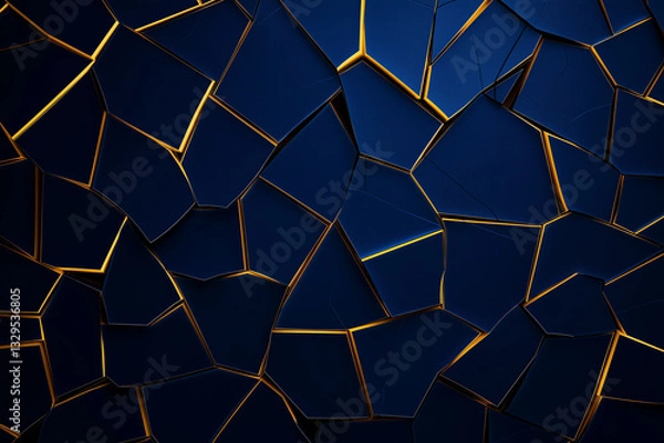 Fototapeta Abstract background featuring textured surface with dark blue and gold accents, creating modern and artistic feel. Ideal for design projects or digital art