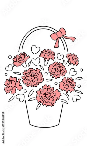 Fototapeta Carnations in a basket