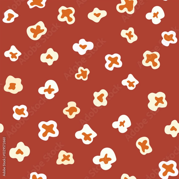 Obraz Seamless pattern with popcorn. Vector popcorn pattern for packaging, textile and printing