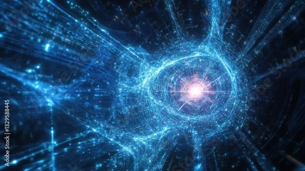 Fototapeta Futuristic Quantum Energy Core Emitting Holographic in Standard 6x - V2