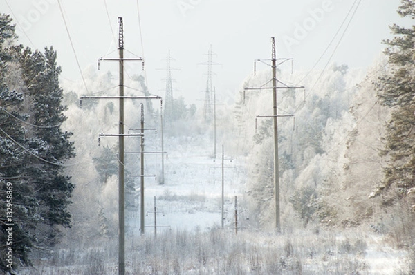 Obraz High-voltage tower (electrical pole)