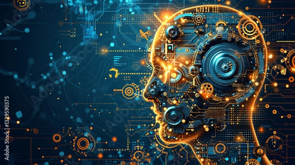 Fototapeta Artificial intelligence transforming workflow management.