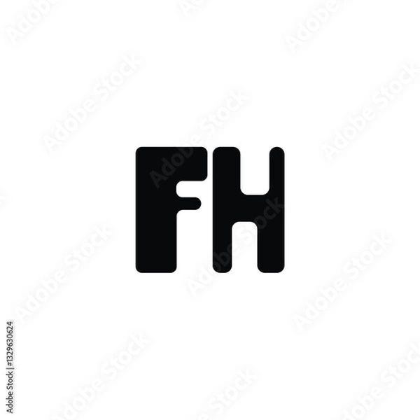 Fototapeta FH monogram logo design letter text name symbol monochrome logotype alphabet character simple logo