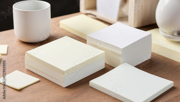 Fototapeta An Array of White Sticky Notes That Promote Effective Communication and Planning