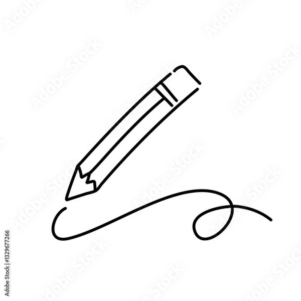 Obraz Black pencil line
