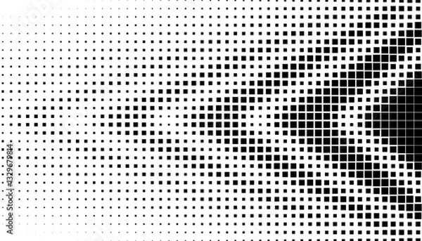Obraz Black and white halftone transition pattern with sharp arrows effect for sporty and modern background. Design element, vector Format Illustration. EPS10 