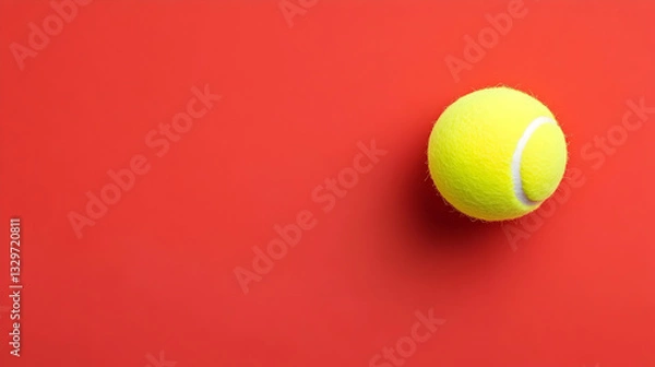 Obraz Single tennis ball on a red background