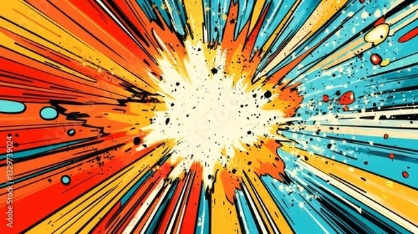 Fototapeta Vibrant Abstract Burst Background with Dynamic Rays