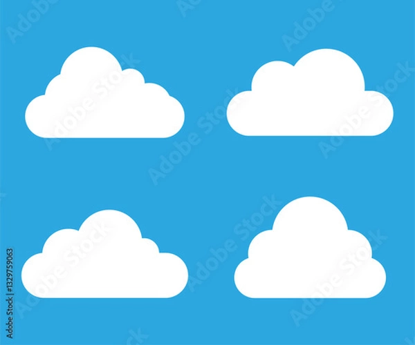 Obraz Cloud sky vector icons weather sign 