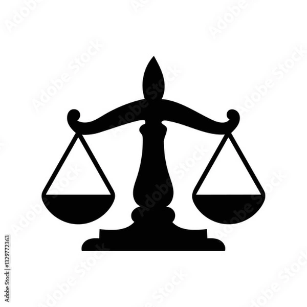 Fototapeta A balanced scale icon 2