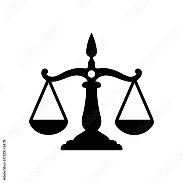 Fototapeta A balanced scale icon 3