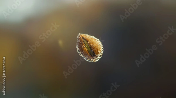 Obraz Suspended bubble encasing seed underwater scene macro photography natural environment close-up botanical concept