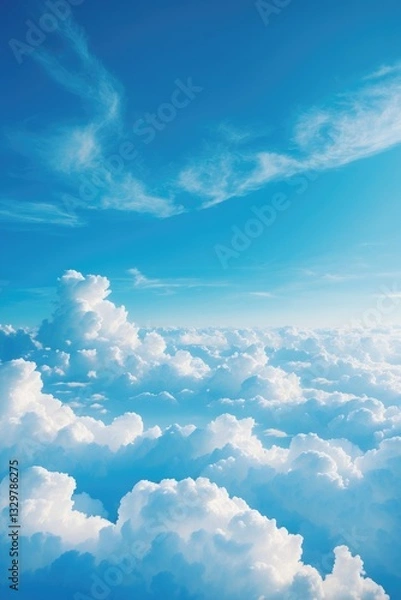 Fototapeta white cloud and blue sky backdrop