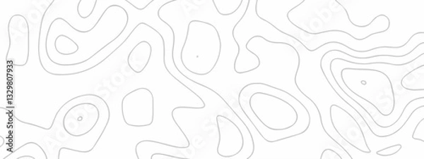 Fototapeta The black on white contours vector topography stylized height of the lines map. Topographic map background geographic line map with seamless ornament design. 