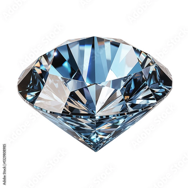 Fototapeta Diamond crystal gemstone object isolated on a transparent background png