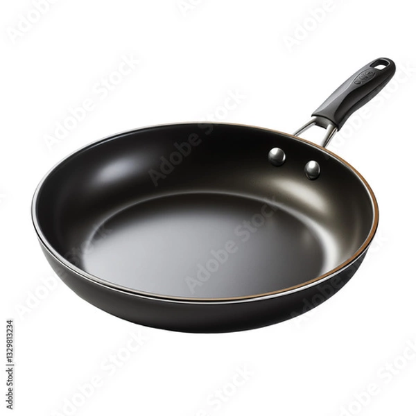 Fototapeta Frying pan black handle kitchen utensil cooking object isolated on transparent background png