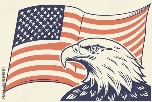 Obraz american flag with eagle