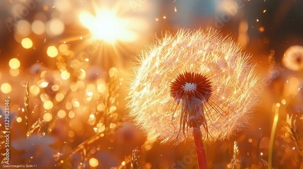 Fototapeta Dandelion in Sunlight