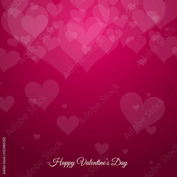 Fototapeta Valentine's day background with many hearts for banner and poster.
