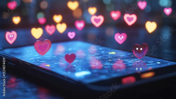 Obraz mobile phone with red heart