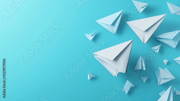 Fototapeta abstract blue background with arrows