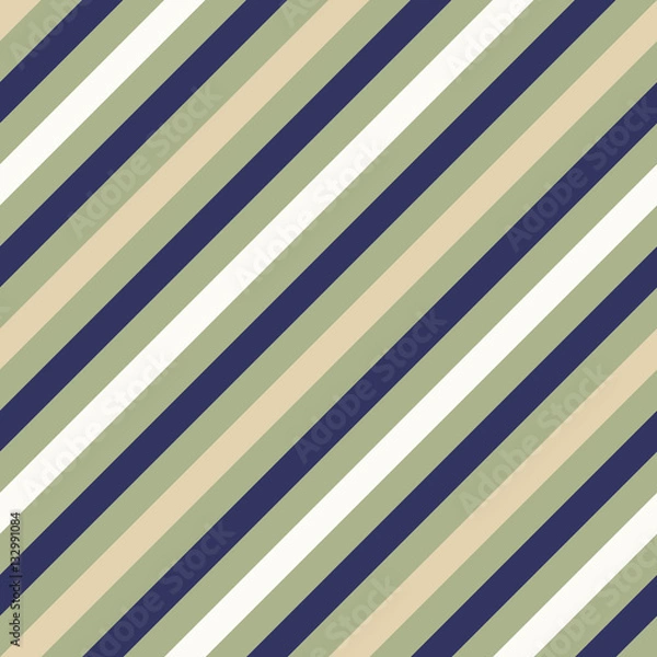 Obraz Seamless geometric pattern. Stripy texture for neck tie. Diagonal contrast strips on background. Gray, olive, beige soft colors. Vector