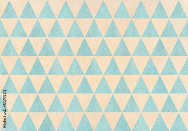 Fototapeta Watercolor triangle pattern.