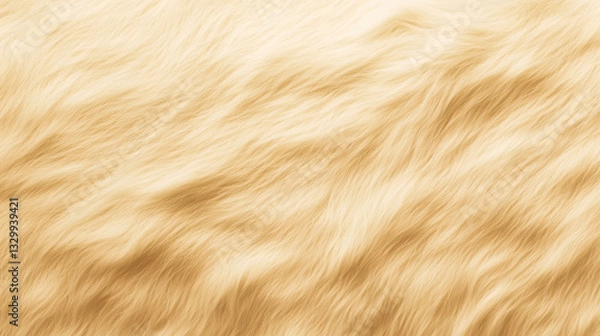 Fototapeta Soft golden fur texture, high-resolution fluffy animal hair background with natural flowing strands, warm tones, seamless pattern for design
