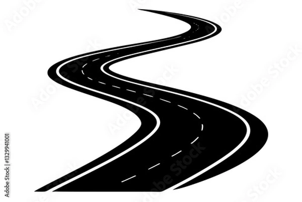 Fototapeta asphalt road vector illustration isolated