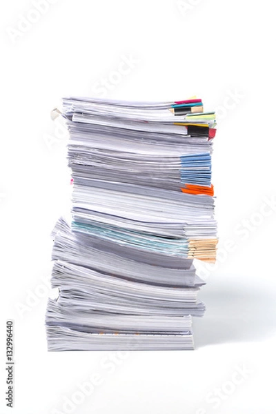 Fototapeta Stack of Documents isolated on white background
