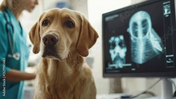 Obraz Labrador Retriever at Veterinary Clinic Xray Examination