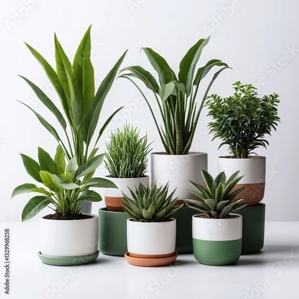 Fototapeta  Various painted vases with plants
