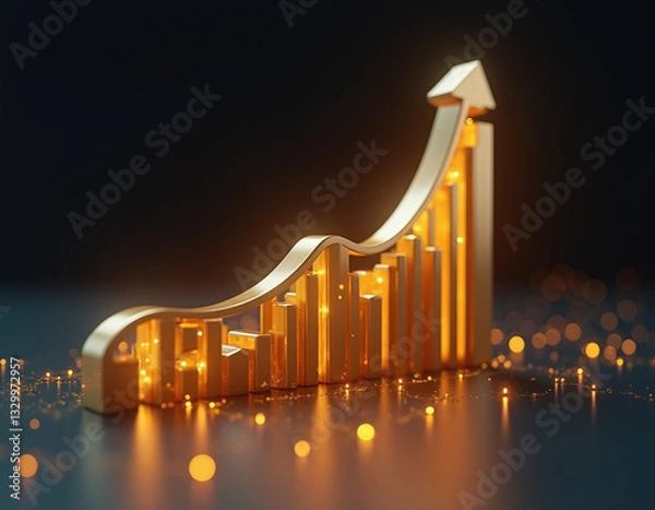 Obraz business graph with rising arrow