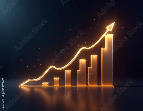Obraz business graph with rising arrow