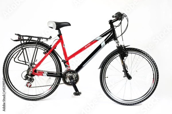 Obraz Red bicycle on a white background