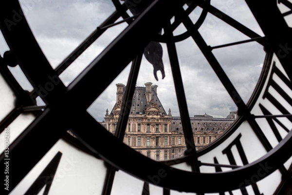 Fototapeta View of the Louvre from the Orsay Museum in Paris