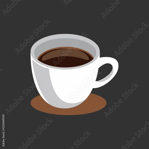 Obraz Vector illustration of a cup of black coffee.